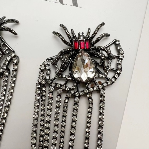 Zara Spider Rhinestone Drop Earrings NWT - Picture 3 of 6
